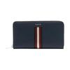 Logo Zipper Long Leather Wallet Men Wallet Dark-Blue 6310123