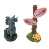 Miniature Dragon Guidepost Statue Set Synthetic Resin Fairy Statue Accessories for Garden Lawn