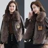 Winter Coat Plus Velvet Thickened Autumn and Winter Leather Women's Western Style Age-reducing Fashion Fur One-piece Women's Mid-length Coat