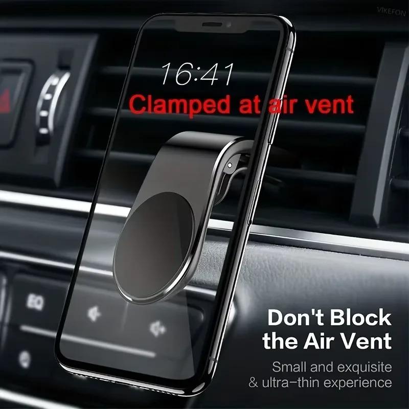 Magnetic Car Phone Bracket Breathable Clip Bracket Rotating Mobile Phone GPS Bracket Car Air Outlet L Bracket Car Phone Holder