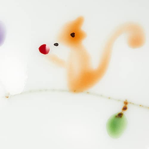 Hamato Arita Ware Ippon Kiln Round Chopstick Rest, 5cm, Squirrel Design, White, 402005