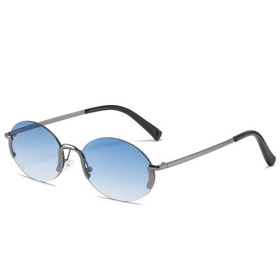 Sunglasses for Women Summer Rimless Vintage Glasses Oval Fashion Shades Women Eyewear UV400 Oculos