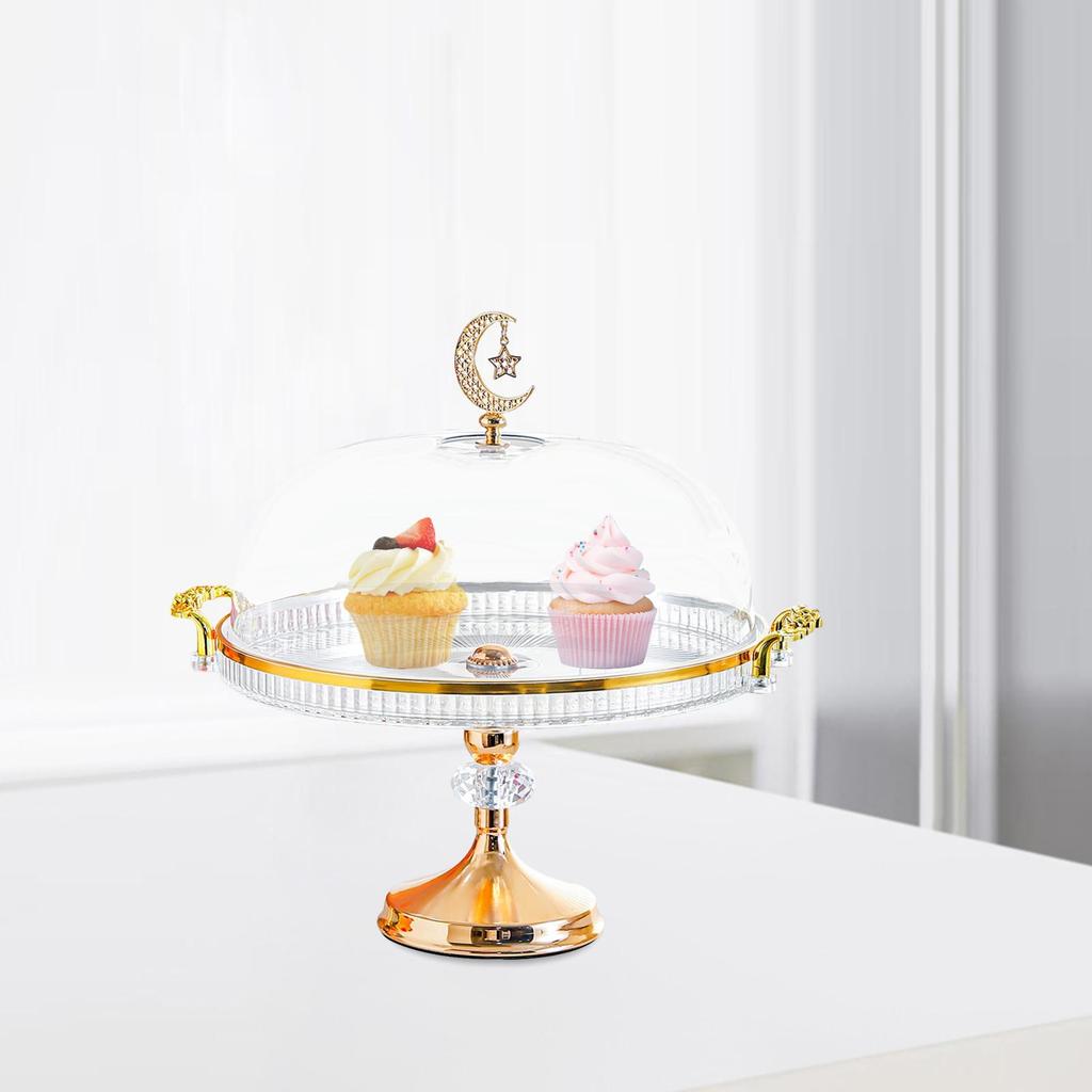 Cake Stand with Dustproof Lid Elegant Pastry Display Tray for Bakery Birthday and Christmas Celebration