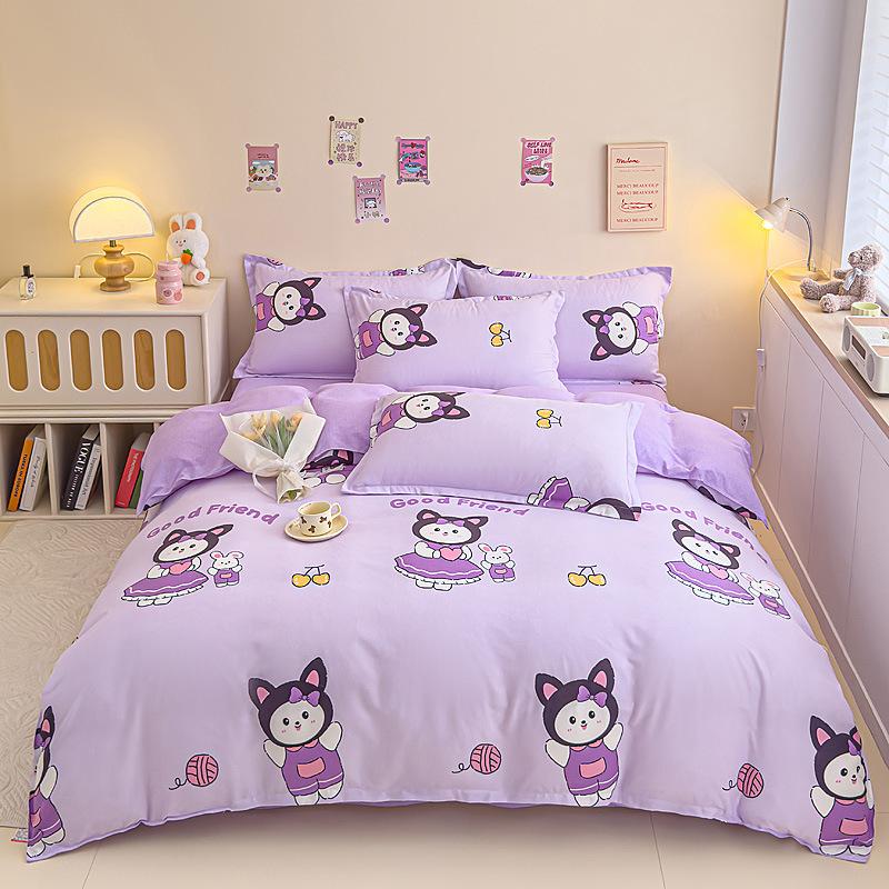 Pure Cotton Thickened and Ground Σετ τεσσάρων τεμαχίων, Βαμβακερό σεντόνι κρεβατοκάμαρας σετ παπλωματοθήκης Σετ τριών τεμαχίων