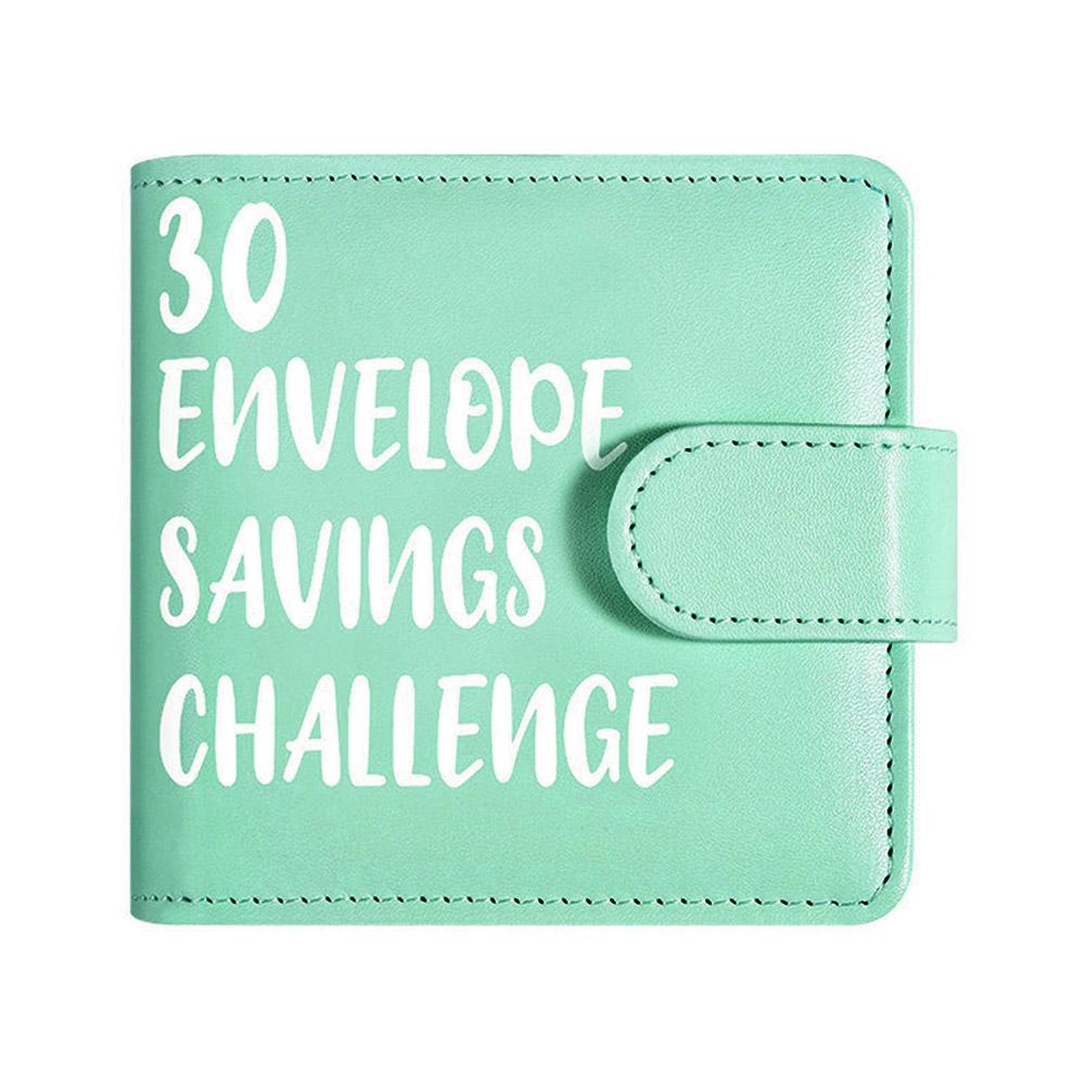 30 Envelope Savings Challenge Binder PU Leather Budget Book for Savings Challenge Waterproof Reusable