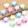 6Pcs Acrylic Large Hole Beads Colorful Flowers Stars Love Heart Shape Loose Beads DIY Bracelet Phone Chain Jewelry Accessories