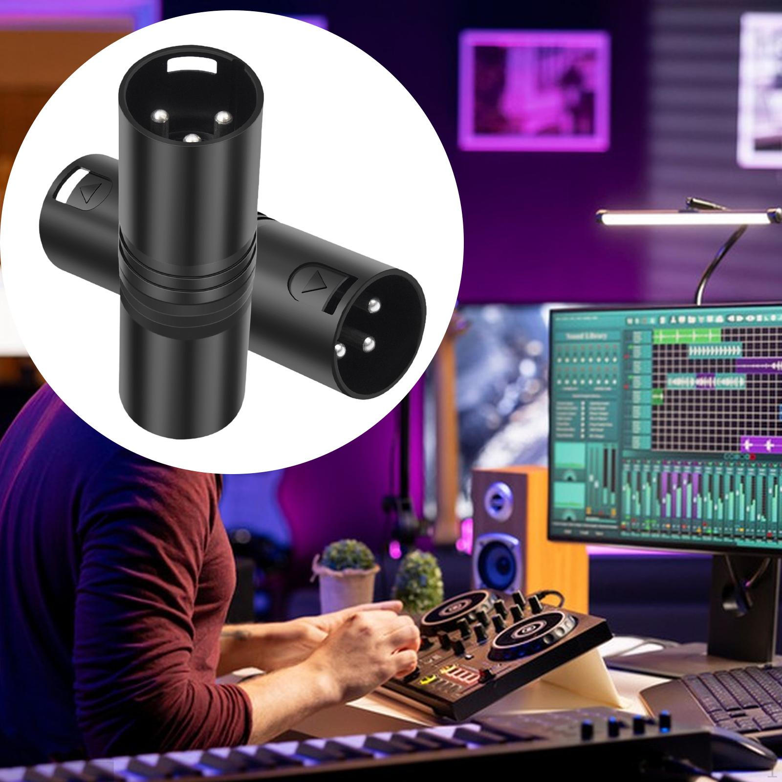 

2Pcs XLR Male to Adapter 3 Pin Compact High Performance for Microphone Cable Sturdy