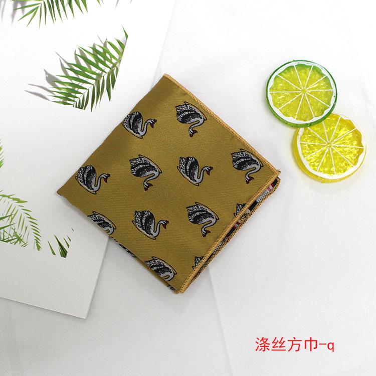 Men'S Handkerchief Jacquard Polyester Silk Flower Leaves Multi-Colored Men'S Pocket Towel