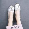 Women's Breathable Perforated Flat Shoes with Bow Decor Non-slip Comfortable Flats for Daily Wear