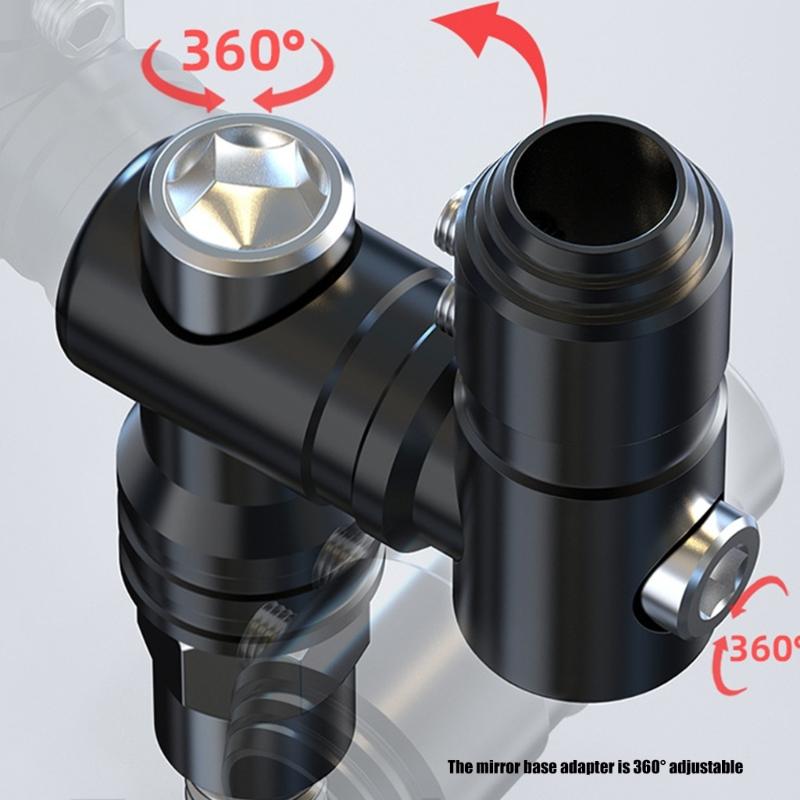 Multipurpose Motorcycle Mirror Mount Adapter Universal Fit For Standard M10 Screw Interfaces & Accessory Attachments