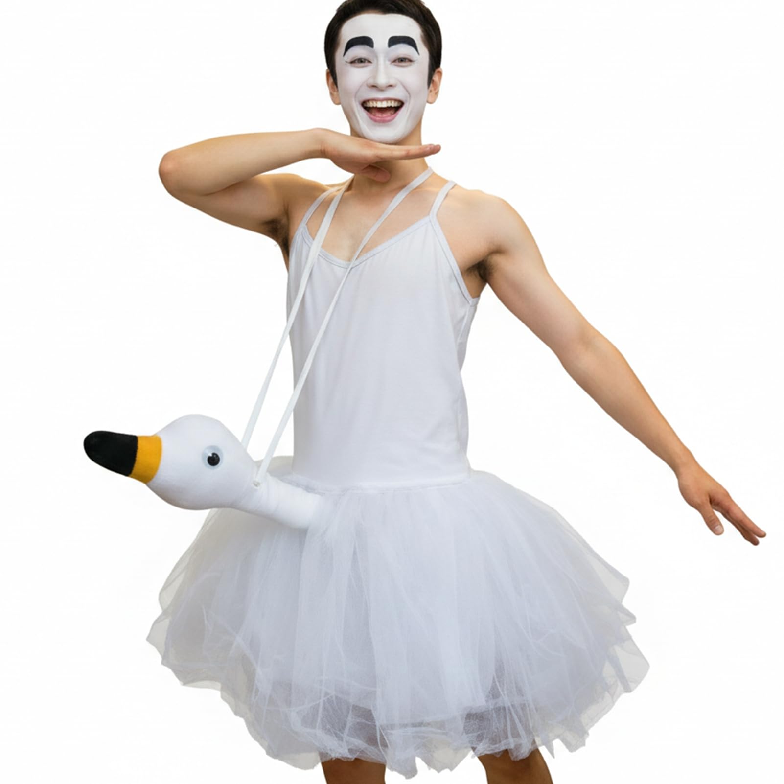 

[R-Dream] Swan Cosplay Costume for Men - Funny Costume for Halloween, Party, and Fancy Dress (XXXL Size)