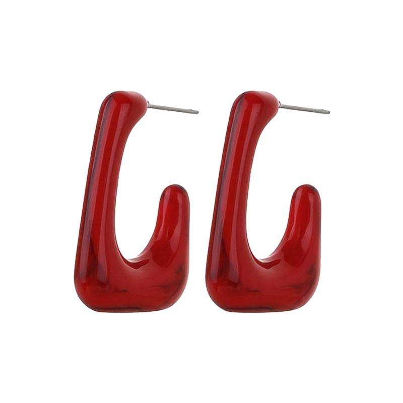 Trendy Vintage Burgundy Acrylic Drop Earrings For Women Wholesale Autumn Winter Ear Accessories
