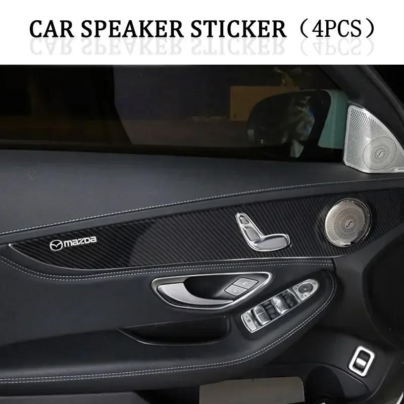 2/4pcs Car Speaker Audio Sticker Interior Decoration For Mazda 3 5 6 323 626 RX8 MX3 MX5 CX5 Atenza Axela Auto Accessories