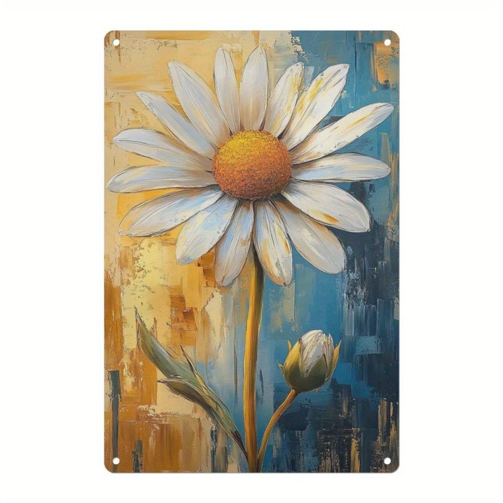 Vintage Metal Tin Sign Bird Feeding Chicks on Flowers Florist Decor For Living Room 20x30cm