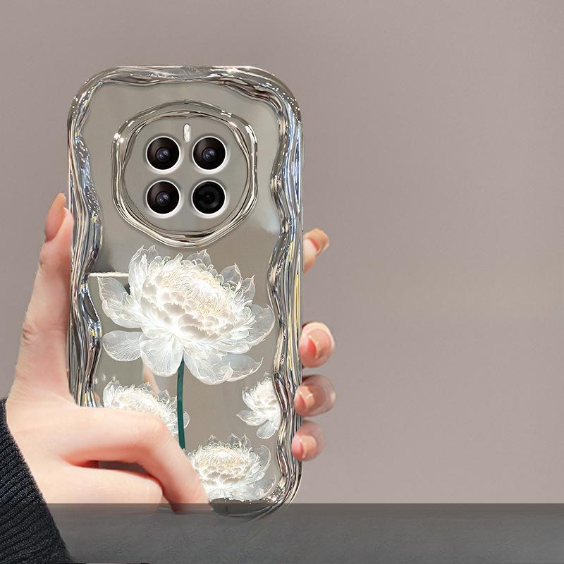 Suitable for Huawei Pura70pro Mobile Phone Case Vivos17 White Cereal Chain OPPO Electroplated Silver Xiaomi 14 Soft