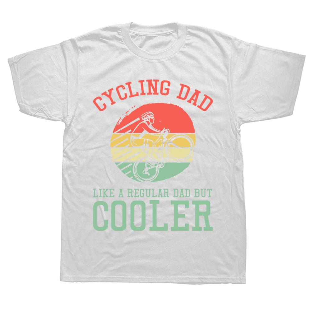 Cycling Dad Like A Regular Dad But Cooler Funny Vintage Cyclist Fathers Day Gift Tee Tops Round Neck Fashion Casual Tshirts