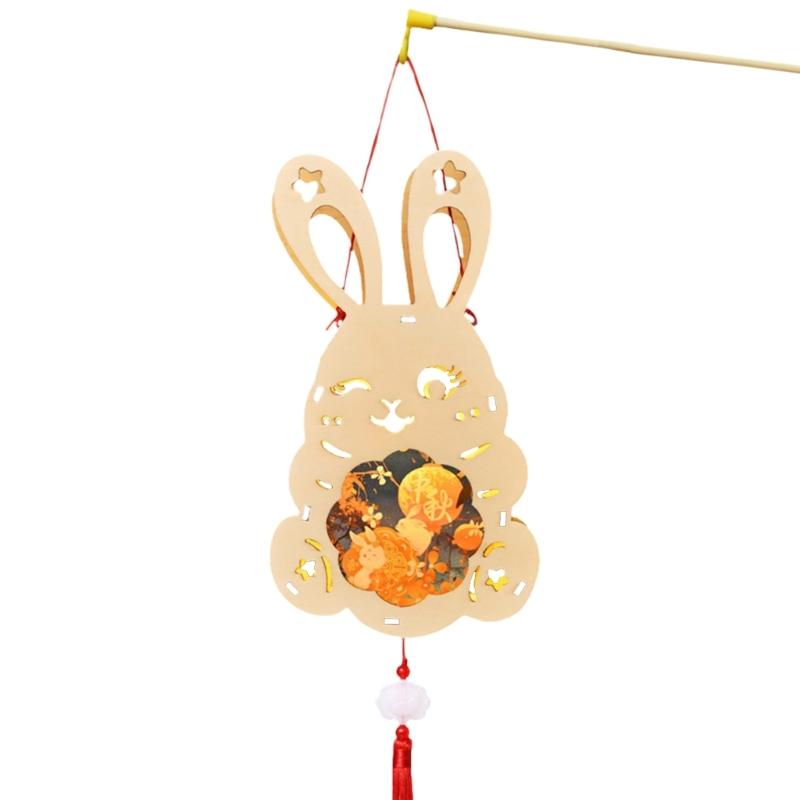 Lovely Rabbits Light Hanging Decors Portable Autumn Festival Rabbits Light Decoration for Cultural Enthusiasts