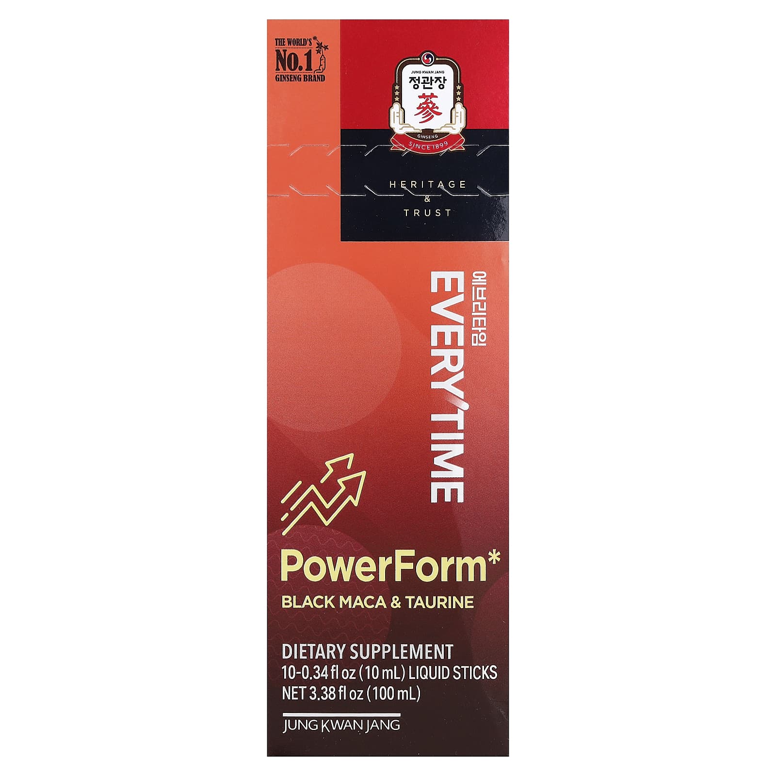 

JungKwanJang, Everytime PowerForm, Black Maca and Taurine, 10 Liquid Sticks, 10ml (0.34 fl oz) Each