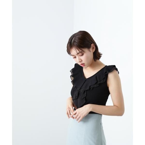 [JILL by JILL STUART] [Pre-order: Expected arrival: Late March - Early April] Ruffled Frill Knit