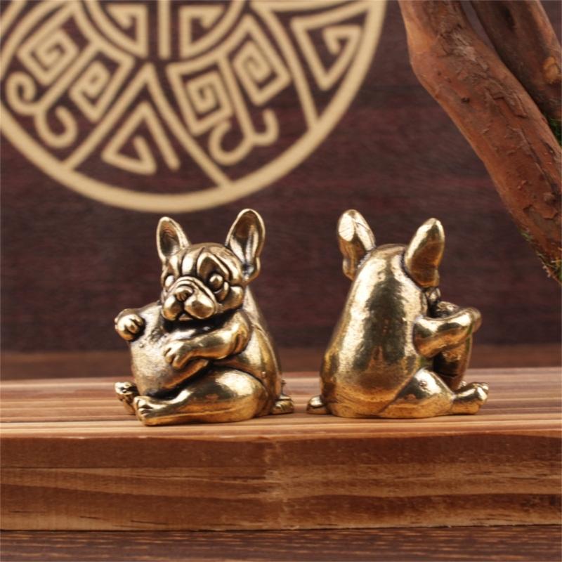 Dog Figurine With Heart Charm Handcrafted Decoration