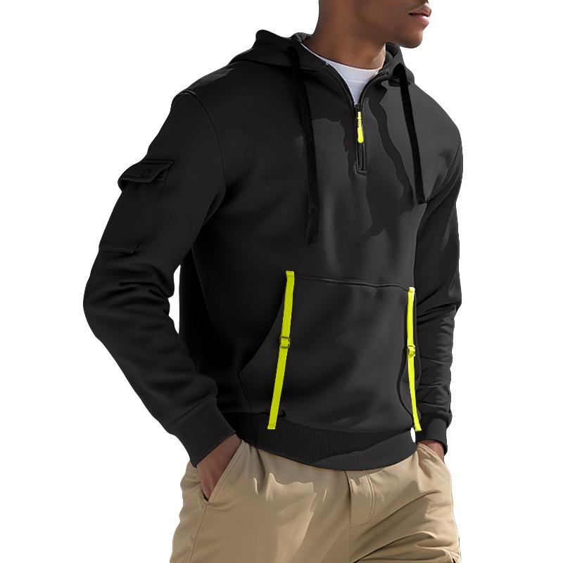 Новый осенне-зимний мужской флисовый повседневный свитер европейского размера модная толстовка на молнии с несколькими карманами джемпер свитер XXXL темно-серого 3468₽