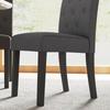 Set di 2 Sedie per Sala da Pranzo Sedia da Cucina Grande Comfort Gambe in Legno Lino 47 x 61 x 101 cm Grigio Scuro
