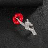 New Creative Women Men Red Lip Rhinestone Brooch Pin Exquisite Fashion Lady's Suit Clothing Brand Design Corsages Jewelry Gift