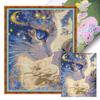 Cartoon Girl Cat Printed Cross Stitch Kit 40x50cm DIY 11CT Embroidery Craft Set
