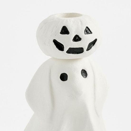 Halloween Ghost Taper Candle Holder Spooky Resin Ghost Pumpkin Tapered Candlestick Holder for Halloween Wedding Party Office Home Table Decor
