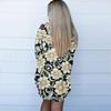 Women's Fashion Casual Retro Floral Print Mid-Length Cardigan Jacket