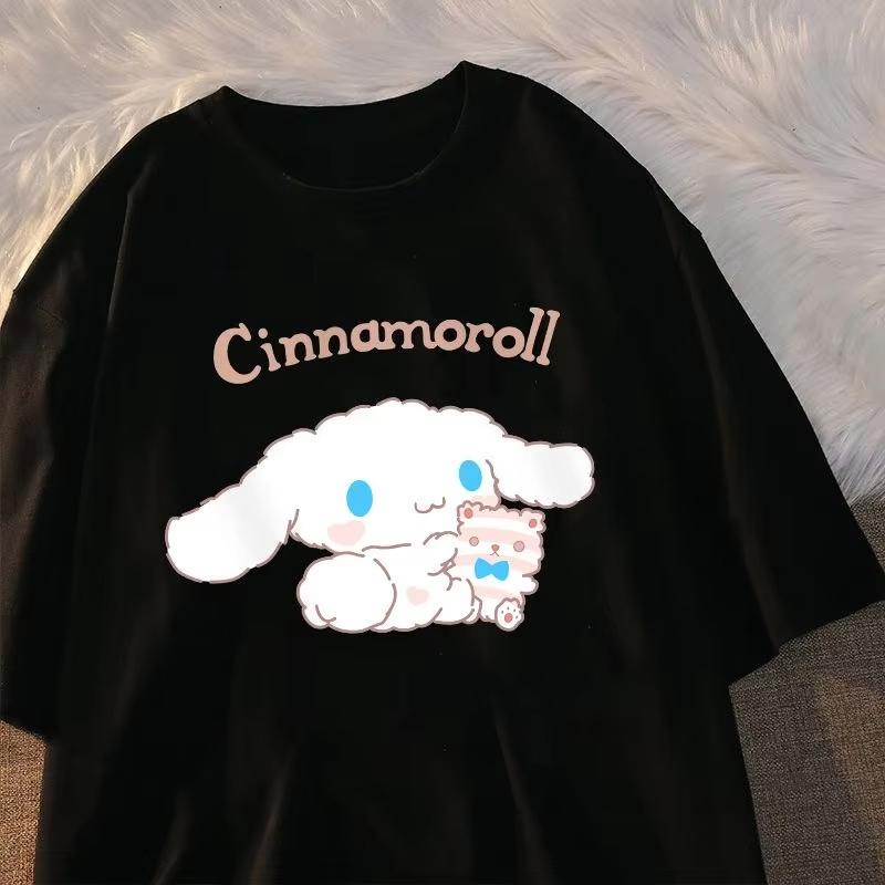 

2026 Yujia Dog Sanrio Printed Cotton TShirt Summer Cartoon Design Childrens Roundneck Fashion Loose Casual Wear S