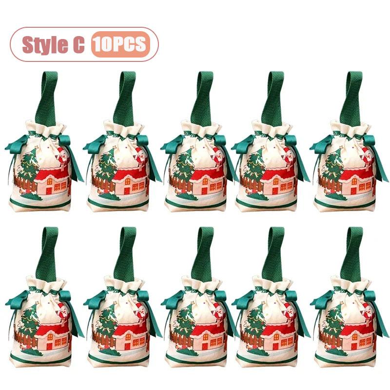 

10-40PC Holiday Christmas Gift Bags Apple Candy Bag Creative Peace Night Pouch for Kids Small Gift Packaging for Christmas Gifts 21x9x5.5cm