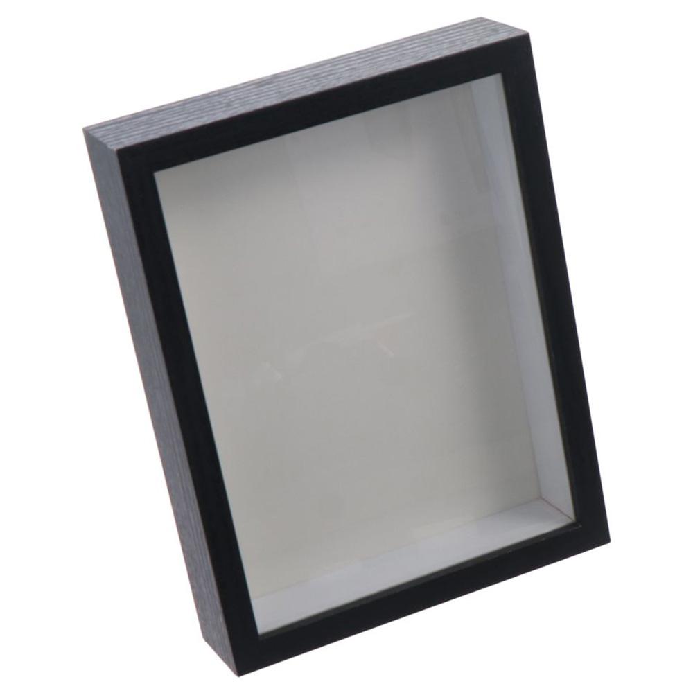 Durable Multi-size Shadow Box Frame Natral Wood Black Acrylic Wooden Photo Frame Rectangular Display Case Dried Flower