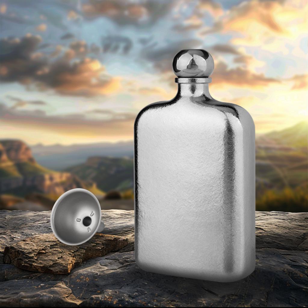 Titanium Flask 230ml with Funnel Ultra-Light Portable Wine Flask Health Selection Whiskey Flask for