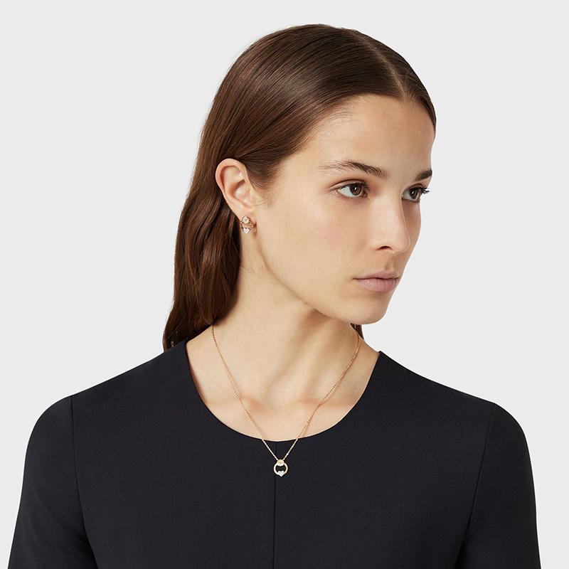 Emporio Armani Heart-shaped Diamond Silver Necklace Women's Rose Gold Rose Gold F Original Bag