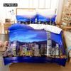 City Night Scene Bedding Set Duvet Cover Sets 3d Bedding Digital Printing Bed Linen Queen Size Bedding Set Fashion Design