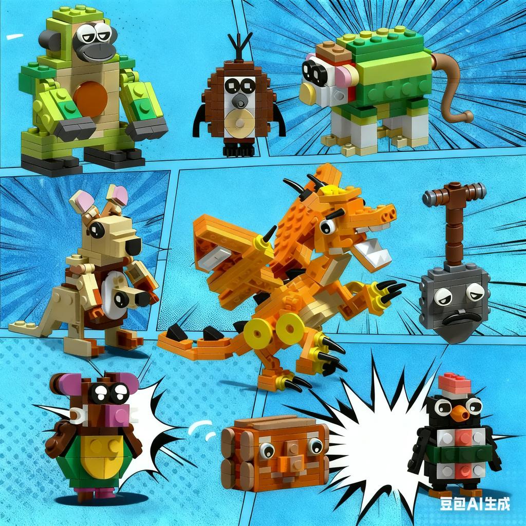 Mattoncini Brainrot Tung Tung Sahur Tralalero, Kit di Montaggio Divertente, Regalo Creativo per Bambini, Adolescenti e Adulti