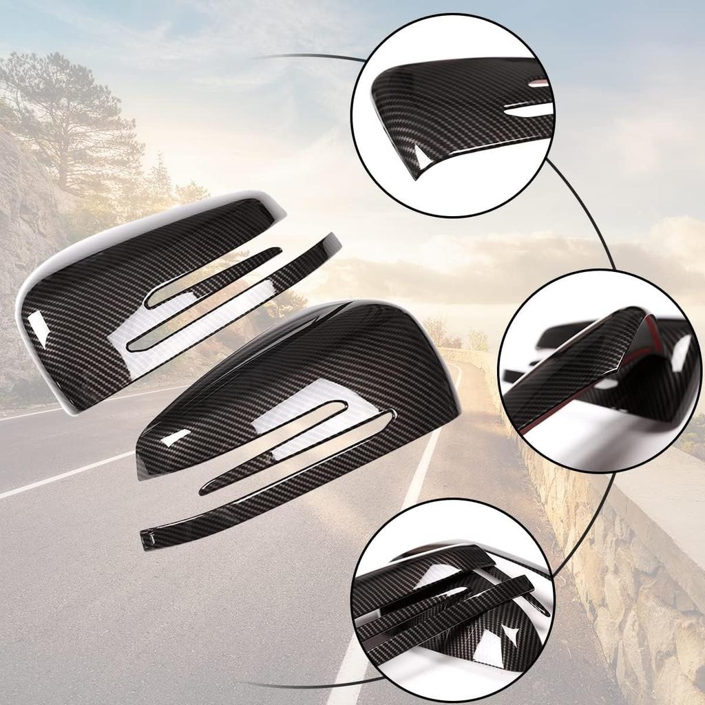 For Mercedes Benz A CLA GLA GLK Class W176 W117 X156 X204 2014-2017 Carbon Fiber Side Rear View Mirror Cover Trim