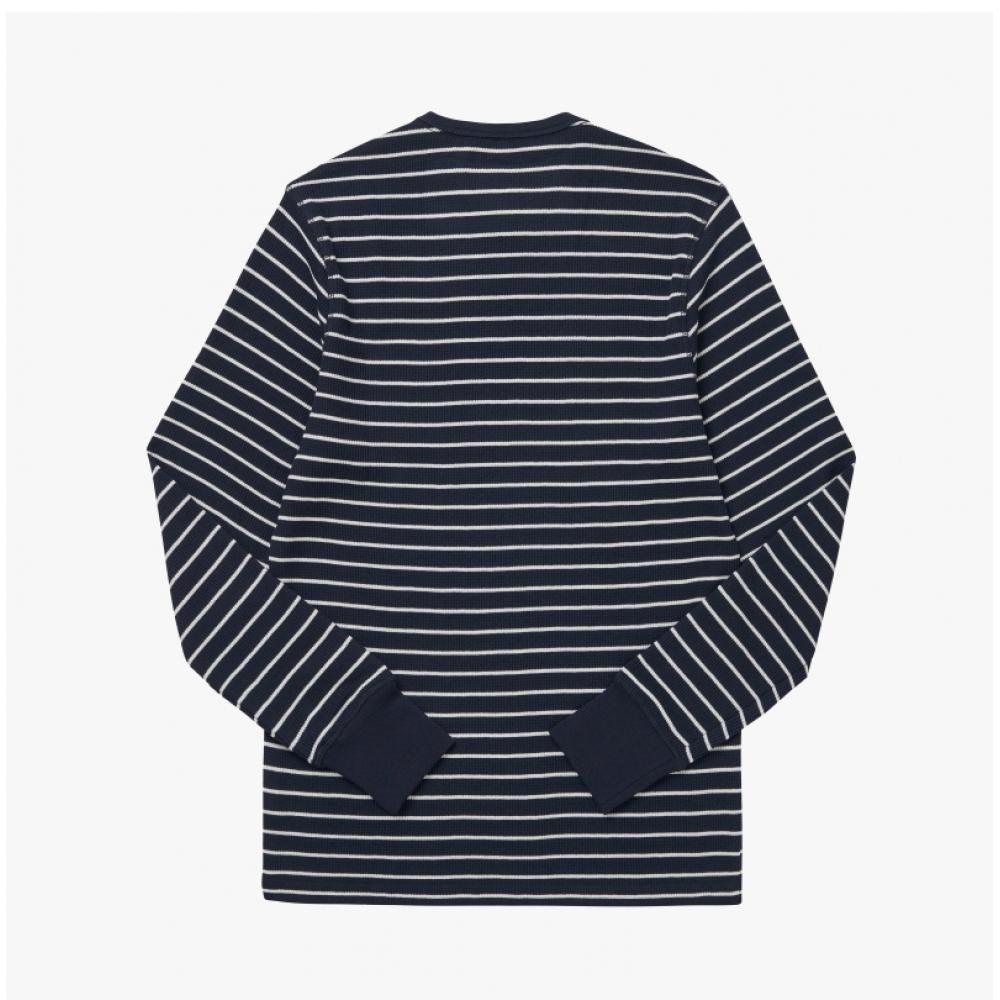Tommy Hilfiger 09t4224 990 Thermal Stripe Waffle Men S Long Sleeve Tee
