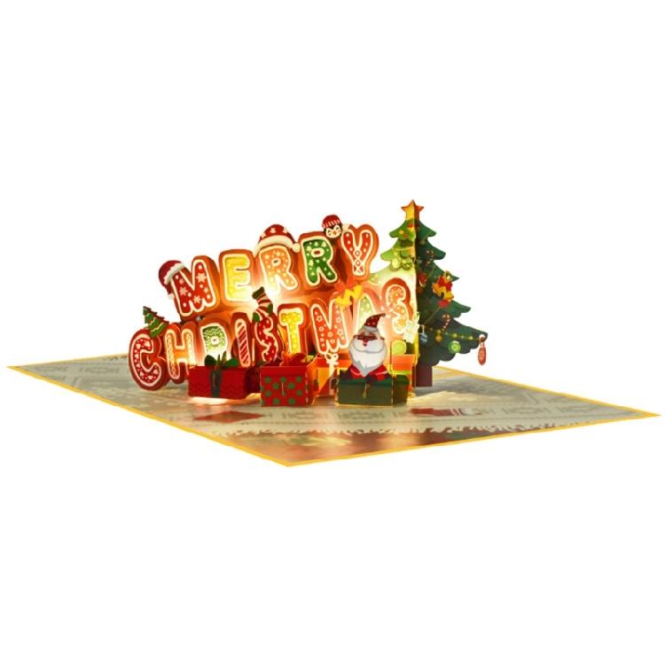 Christmas Joyful 3D Greeting Card with Music and Lights Christmas Greeting Card 1