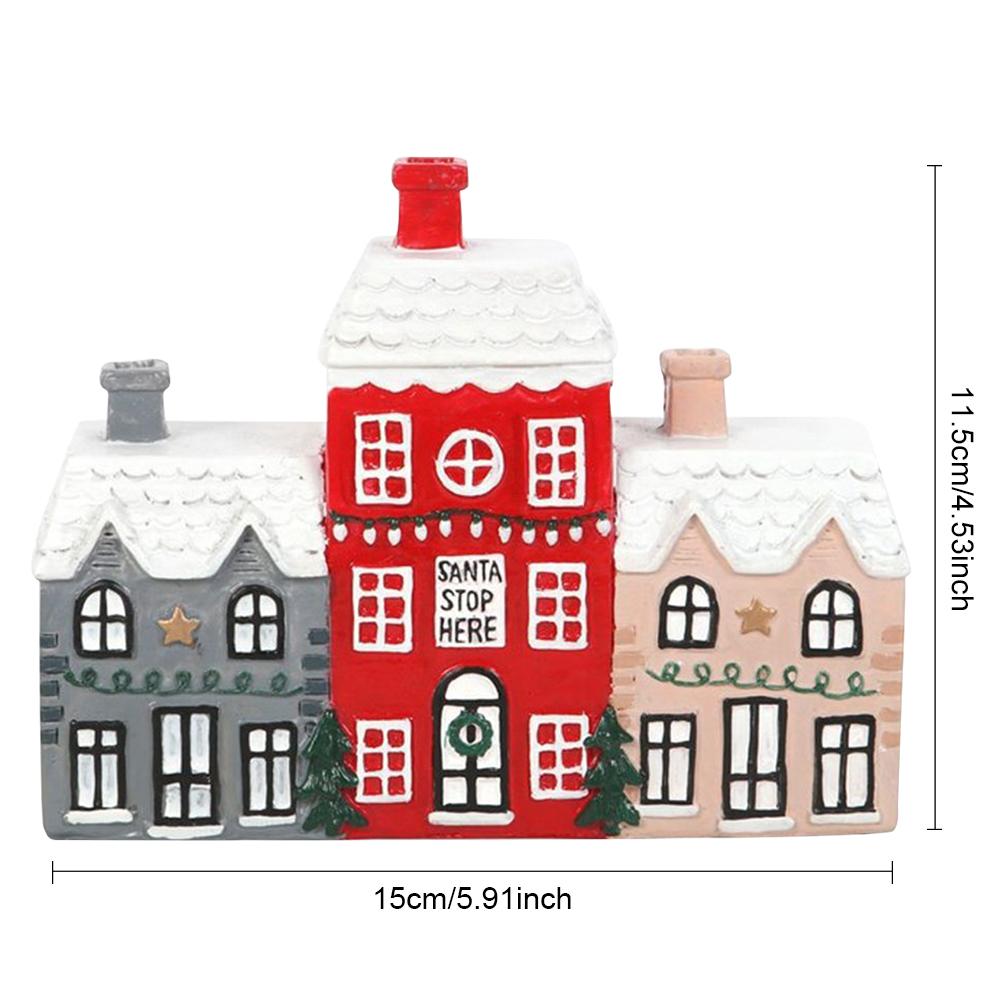 Vánoční motiv kadidelnice kadidelnice kadidelnice kadidelnice Village House figurka Stolní pryskyřice Ornament Jedinečné dárky pro ženy Muži