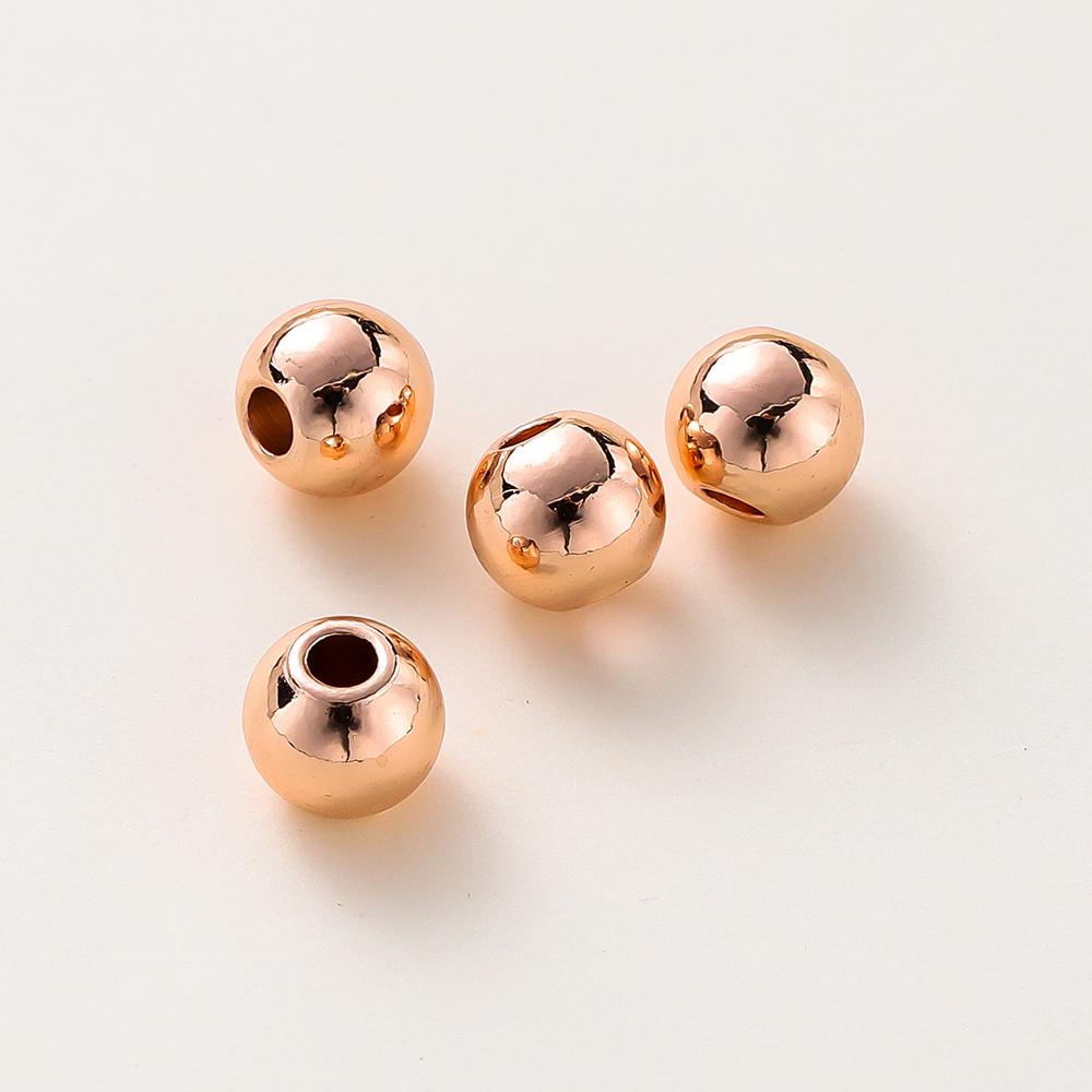 20-100 Stück 14K 18K Gold Platin Beschichtet Rund Lose Abstandhalter Kupferperlen Endperlen Für Diy Schmuck Halskette Perlenzubehör