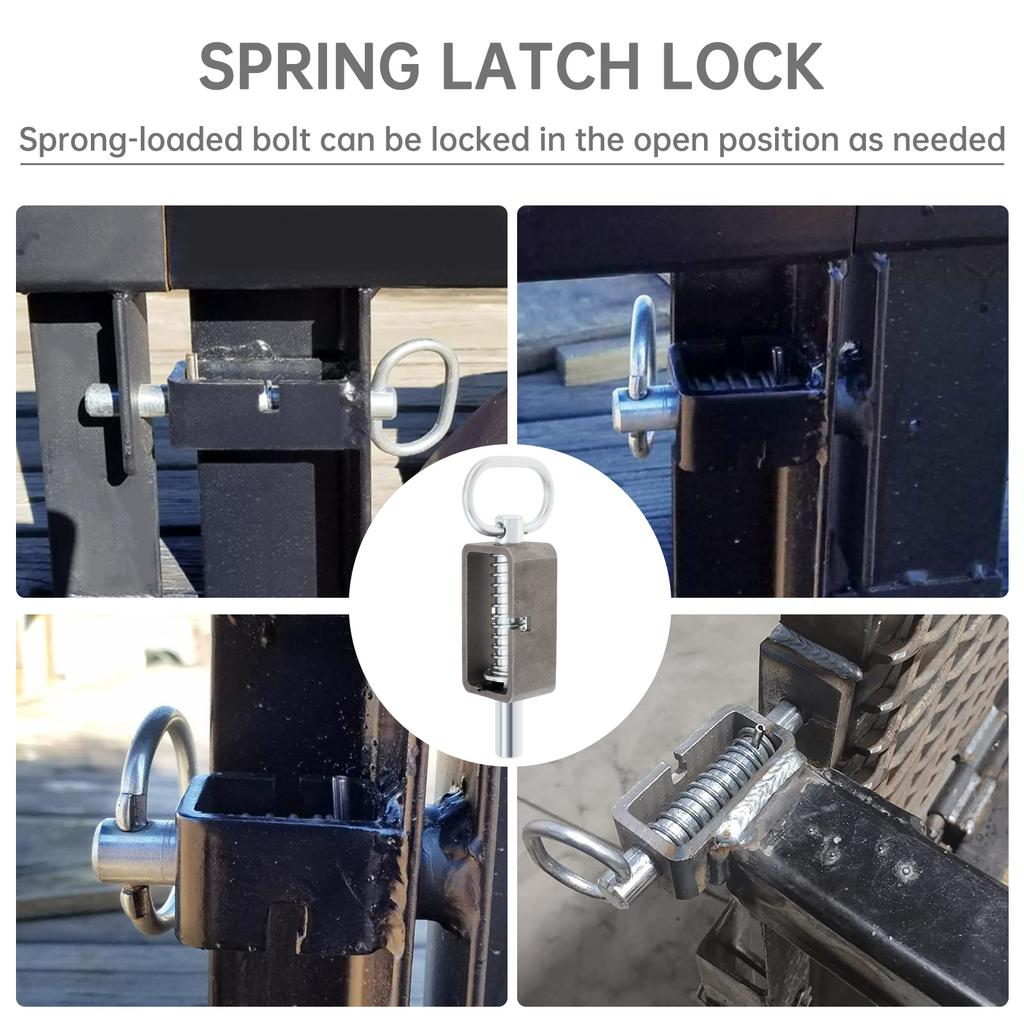 304 Stainless Steel 2pcs Heavy Duty 5 Inch Spring Latch Lock Weld Assembly Universal Trailer Gate