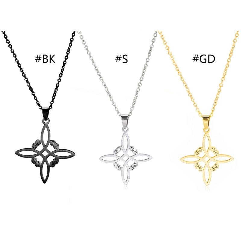 Fashion Celtic-Knot Pendant Necklace Witches-Knot Choker Chain Triquetra-Trinity Charm Clavicle Chain Jewelry Ornament