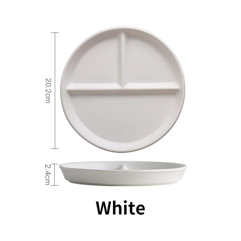 For One Person Ceramic Grid Plate Snack  Internet Celebrity Ins Children's Baby  Onion Ginger Garlic Multi-part Tray