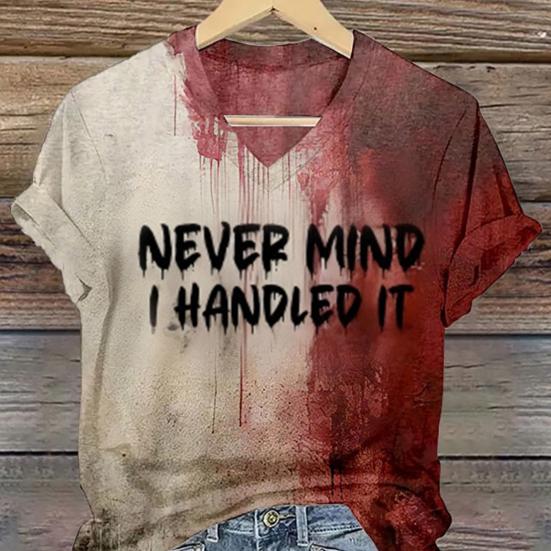 Don't Mind I Handled It Blood Shirt Women Funny Halloween Blood Horror Clothes Short
