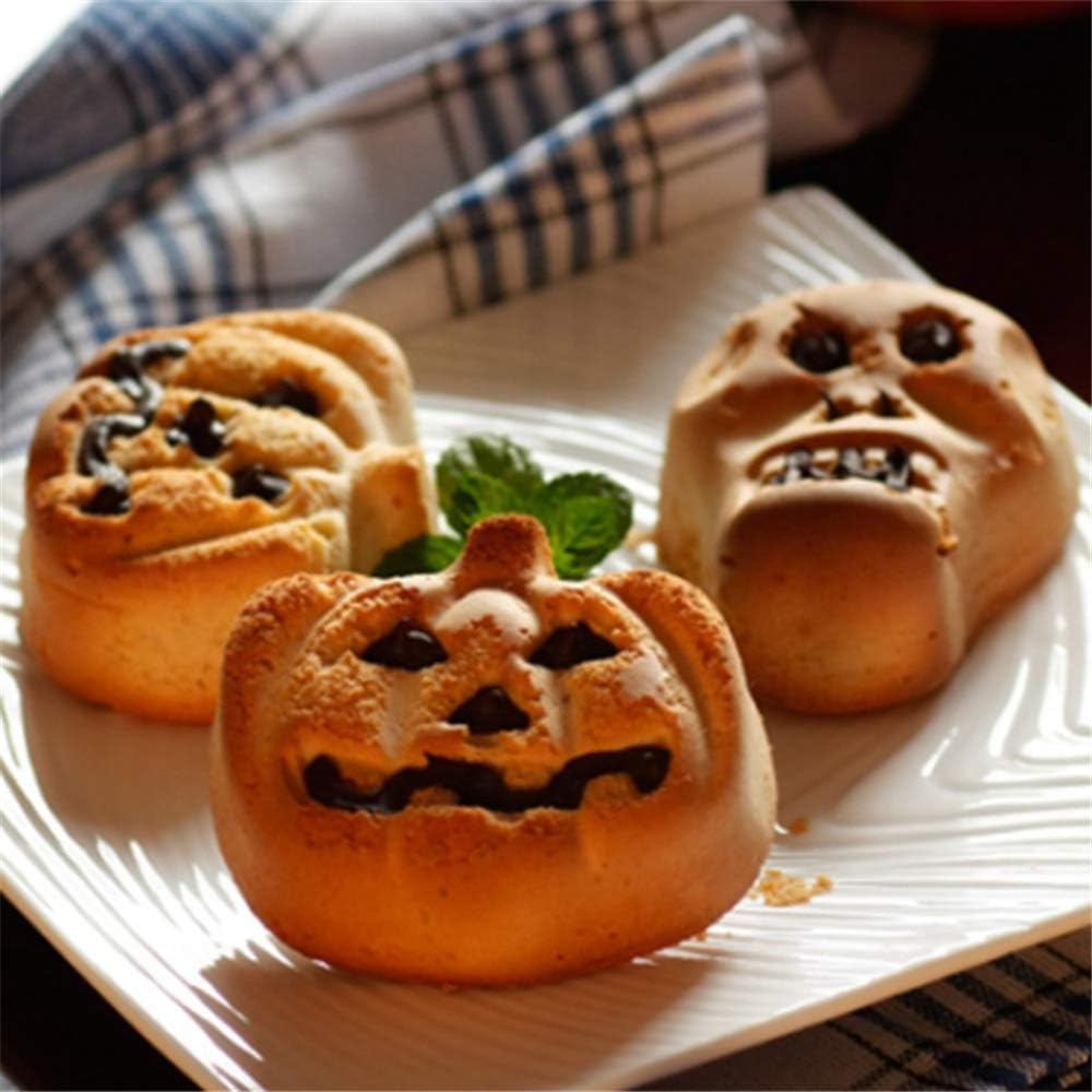 Silicone Halloween Ghost Pumpkin Baking Mold Set Non-Stick Chocolate Jelly Fondant Cake Baking mold for Party Gift Handmade