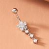 Colorful Flower Pendants Belly Button Ring Rhinestone Body Piercing Jewelry  Women