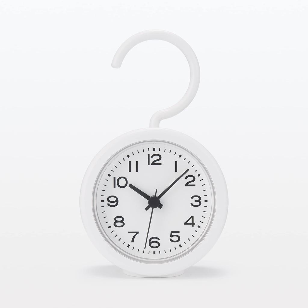 MUJI Analog Bathroom Clock 12046745 Wide x Deep x High MJ-BC2 White, 8.6cm 4.0cm 8.6cm