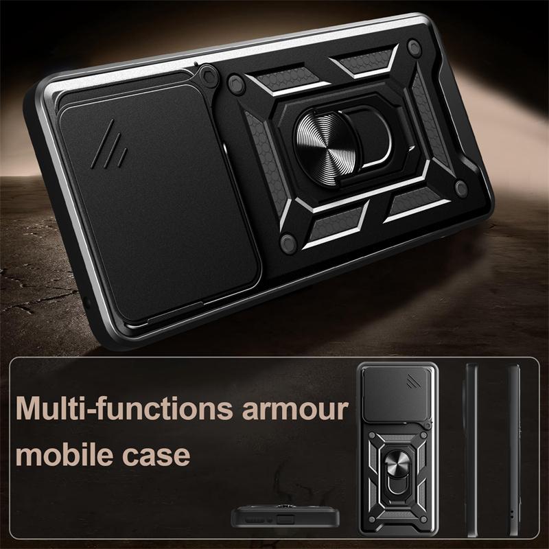 For Honor400Lite 5G Case Slide Camera Lens Armor Cover for Honor 400 Lite Honer 400Lite Light 5G Car Magnetic Ring Holder Coque